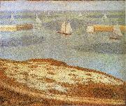 Georges Seurat Entrance of Port en bessin painting